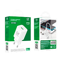 Сетевое З/У GFPower S71Q 1USB 18W QC3.0 белый (1/30/180)