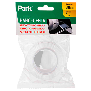 Нано-лента Park акрил 1м*30мм двусторонняя прозрачный (1/12/204)