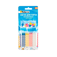 Свечи для торта С ДНЕМ РОЖДЕНИЯ!, 10 шт. в уп., PATERRA (1/24)