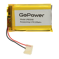 Аккумулятор Li-Pol GoPower LP803048 PK1 3.7V 1200mAh с/з (1/10) 