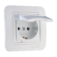 Розетка Makel Lillium 1гн. 16A со шторкой белый 70029 (1/12)