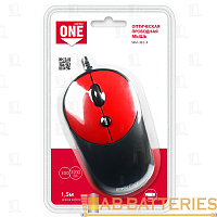 Мышь проводная Smartbuy 382 ONE классическая USB черный красный (1/40) 