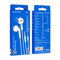 Наушники вставные Borofone BM71 с микр. белый (1/76/304)