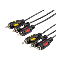 Кабель Atcom AT0711 3xRCA (m)-3xRCA (m) 1.8м черный в пакете (1/10/125)