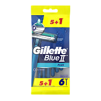 Бритва одноразовая Gillette "Blue II Plus" 2 лезвия ENG 5+1шт. (1/12/144)