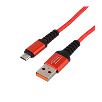 Кабель GoPower GP02M USB (m)-microUSB (m) 1м 2.4A нейлон красный (1/200/800)