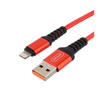Кабель GoPower GP02L USB (m)-Lightning (m) 1м 2.4A нейлон красный (1/200/800)