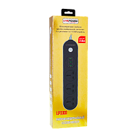 Сетевой фильтр Live Power LP3301 3р.С/З 10A 2.0м 3USB с выкл. черный (1/50)