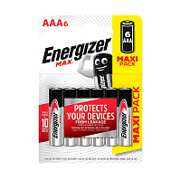 Батарейка Energizer MAX+Power seal LR03 AAA BL6 Alkaline 1.5V (6/72) 
