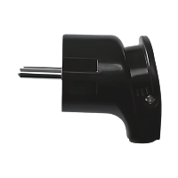 Вилка электрическая Прогресс С/З 16A косая черный (1/30/300)