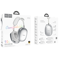 Наушники полноразмерные HOCO W55 Plus bluetooth 5.4 с микр. серебряный (1/40) 