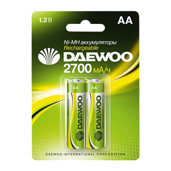 Аккумулятор бытовой Daewoo HR6 AA BL2 NI-MH 2700mAh (2/20/100)