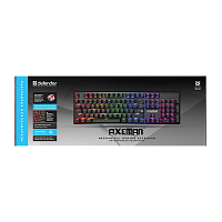 Клавиатура проводная Defender GK-302 AXEMAN игровая USB механическая черный (1/20)