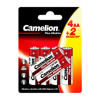 Батарейка Camelion Plus LR6 AA BL4+2 Alkaline 1.5V (6/72/576)