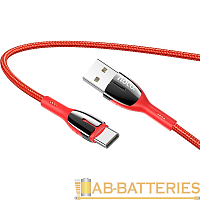 Кабель HOCO U89 USB (m)-Lightning (m) 1.2м 2.4A ткань красный (1/22/220)