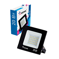 Прожектор светодиодный Космос Super-Slim 20W 230V IP65 6500К холодный черный (1/50)