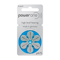 Батарейка PowerOne IMPLANT PRO+ ZA675 BL6 Zinc Air 1.45V (6/60/300)