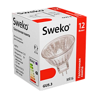 Лампа галогенная Sweko MR16 GU5.3 20W 12V рефлектор прозрачная (1/50/200)