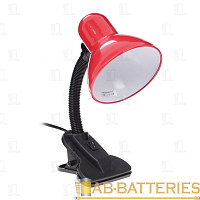 Светильник настольный Старт CT03 60W 220V E27 прищепка 1.5м красный (1/30)