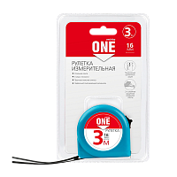 Рулетка измерительная Smartbuy ONE Tools 3м*16мм пластик фиксатор голубой (1/96)