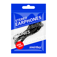 Наушники внутриканальные Smartbuy A4 (цветной пакет) черный (1/100) 