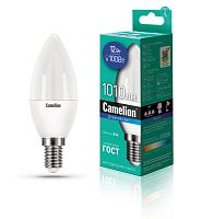 Лампа светодиодная Camelion C35 E14 12W 6500К 170-265V свеча матовая (1/10/100)