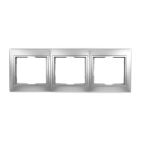 Рамка Smartbuy 3-местная горизонтальная серебро "Венера"