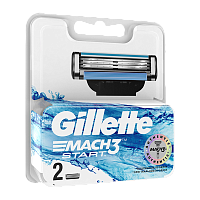 Сменные кассеты Gillette "MACH3 Start" 3 лезвия 2шт. (цена за 1 шт) (2/20) 