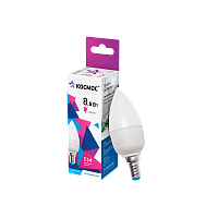 Лампа светодиодная Космос CN E14 8.5W 6500К 220V свеча матовая (1/10/80)