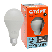Лампа светодиодная Старт GLS E27 25W 4000К 220V груша Eco матовая (1/10/100)