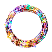 Гирлянда Космос "Разноцветные нити" 100LED 10м уличная медная проволока 8 режимов ассорти (1/24)