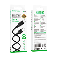 Кабель Borofone BX113 USB (m)-Type-C (m) 1м 3.0A силикон черный (1/360)