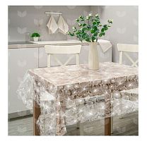 Скатерть ПВХ "Гибискус" коллекция Ажур 110х132см (1/15)