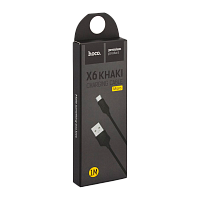 Кабель HOCO X6 USB (m)-microUSB (m) 1м 2.4A ПВХ черный (1/30/300)