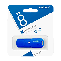 Флеш-накопитель Smartbuy Clue 8GB USB2.0 пластик синий 