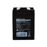 Аккумулятор свинцово-кислотный GoPower LA-445/70 4V 4.5Ah клеммы T1/ F1 (1/20)