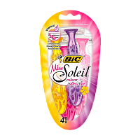 Бритва одноразовая BIC "Miss Soleil Color" 3 лезвия 4шт. (1/10) 