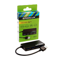 USB-Хаб Ergolux ELX-SLP01-C02 4USB USB (m) USB3.0 0.2м черный (1/10/360) 