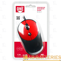 Мышь проводная Smartbuy 382 ONE классическая USB черный красный (1/40)