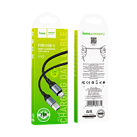 Кабель HOCO X102 USB (m)-Type-C (m) 1м 3.0A ткань+сталь черный (1/31/310)