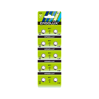 Батарейка Ergolux G1/LR621/LR60/364A/164 BL10 Alkaline 1.5V (10/100/2000)