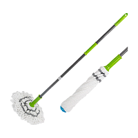 Швабра для пола Рыжий кот "ТВИСТ лайт" 118см с отжимом с насадкой из микрофибры (1/12/60)