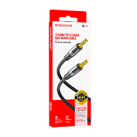 Кабель AUX Borofone BL19 Jack 3.5mm (m)-Jack 3.5mm (m) 1м TPE черный серый (1/360) 