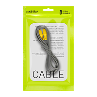 Кабель Smartbuy KA-113 1xRCA (m)-1xRCA (m) 3.0м силикон серый (1/250)