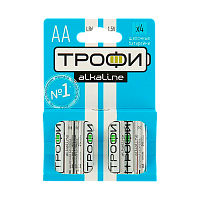 Батарейка Трофи LR6 AA BL4 Alkaline 1.5V (4/40/640/20480) 