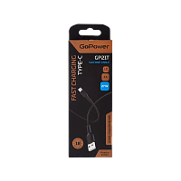 Кабель GoPower GP21T USB (m)-Type-C (m) 1м 3.0A 27W силикон черный (1/200/800)