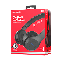Наушники полноразмерные Borofone BO5 с микр. черный (1/12/36)