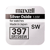 Батарейка Maxell 397 (SR726SW) BL1 Silver Oxide 1.55V 0%Hg (1/10/100) 