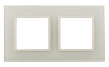 Рамка ЭРА Elegance 14-5102-02 2-местная горизонтальная стекло слоновая кость (1/5/50)