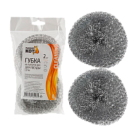 Губка для посуды Рыжий кот "Сетка" металлическая 2шт. (1/50)